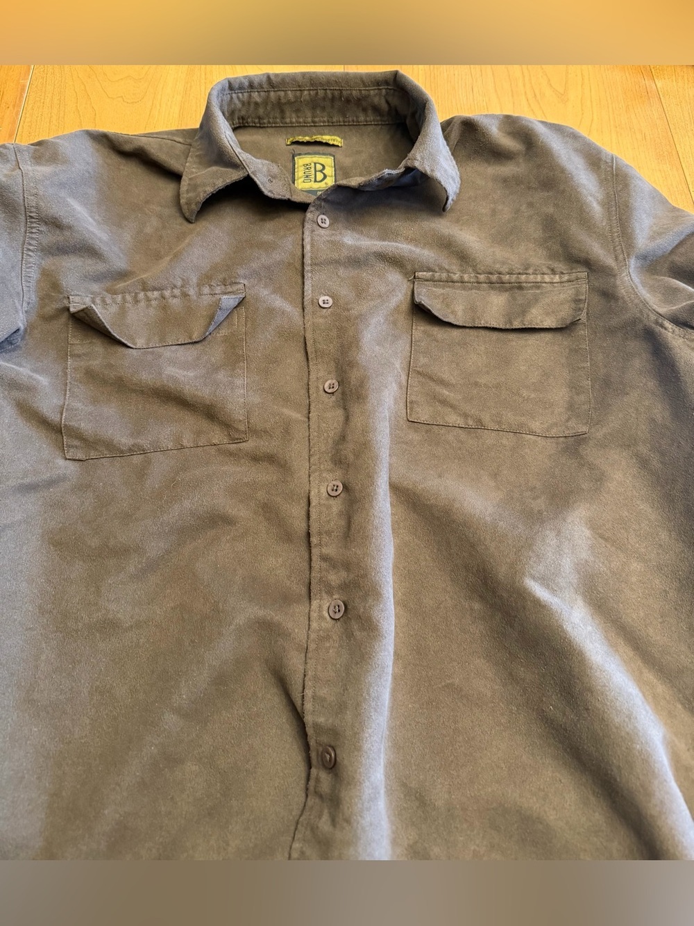 Men's Chocolate Brown Bruno Suede MF Button-Up | L - Picture 3 of 7